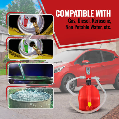 *New* PumpMatic Super Gas Pump w/ 4.25 Ft Hose & Flow Control Nozzle