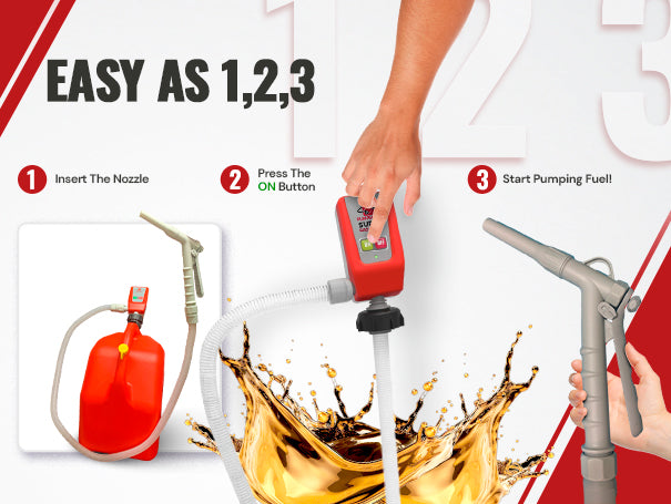 *New* PumpMatic Super Gas Pump w/ 4.25 Ft Hose & Flow Control Nozzle