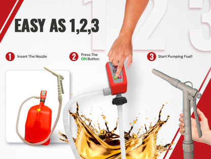 *New* PumpMatic Super Gas Pump w/ 4.25 Ft Hose & Flow Control Nozzle