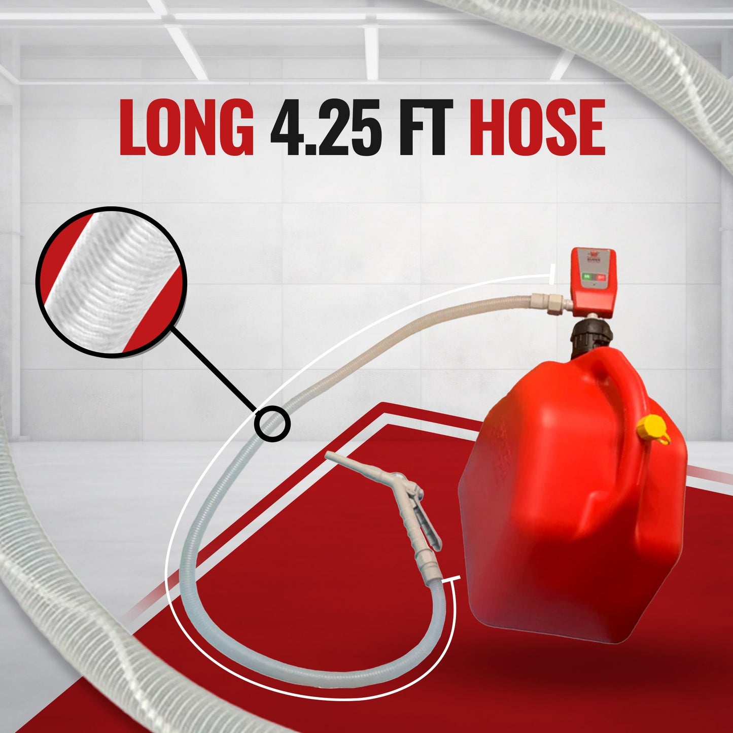 *New* PumpMatic Super Gas Pump w/ 4.25 Ft Hose & Flow Control Nozzle