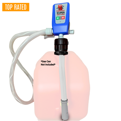 PumpMatic Super Gas Pump Fuel Transfer Pump for Gas, Diesel, Kerosene + 3 Power Sources w/ 4.25 Ft Hose