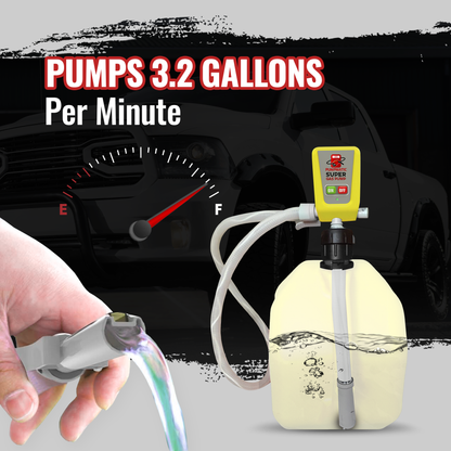 Diesel PumpMatic Super Gas Pump Fuel Transfer Pump + 3 Power Sources w/ 4.25ft Hose Siphon