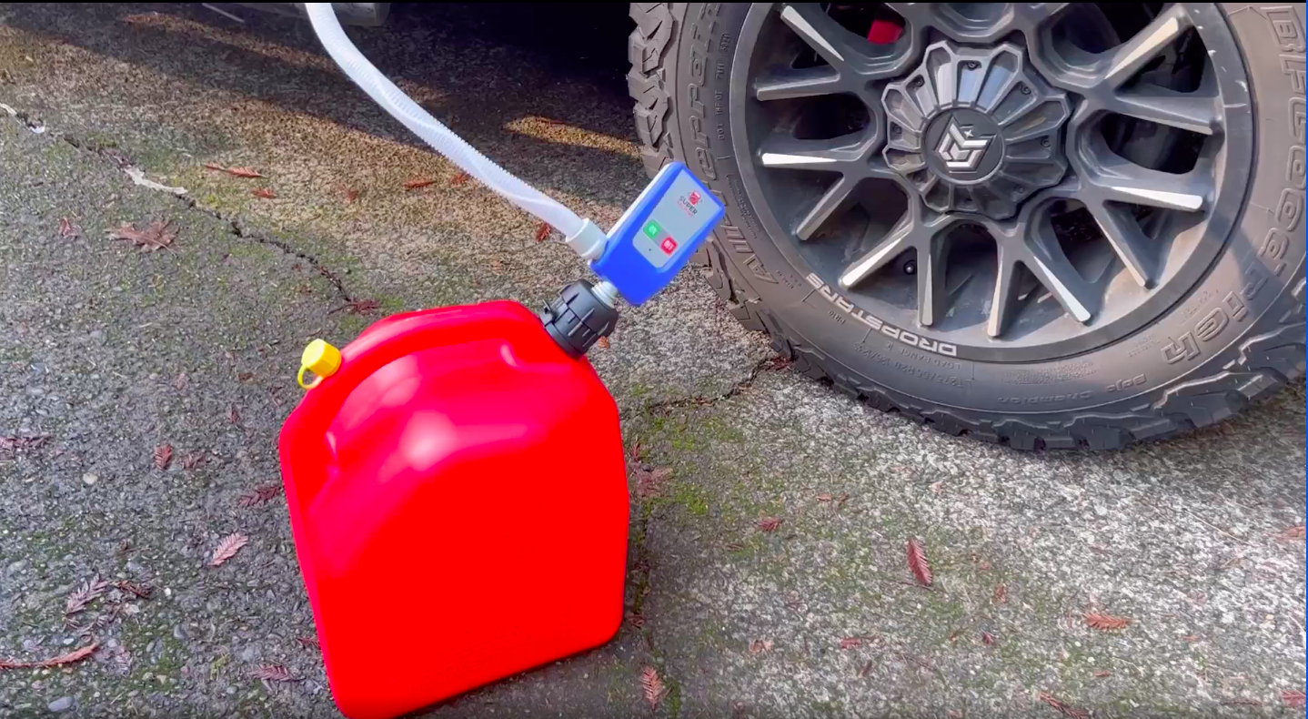 PumpMatic Super Gas Pump Fuel Transfer Pump for Gas, Diesel, Kerosene + 3 Power Sources w/ 4.25 Ft Hose