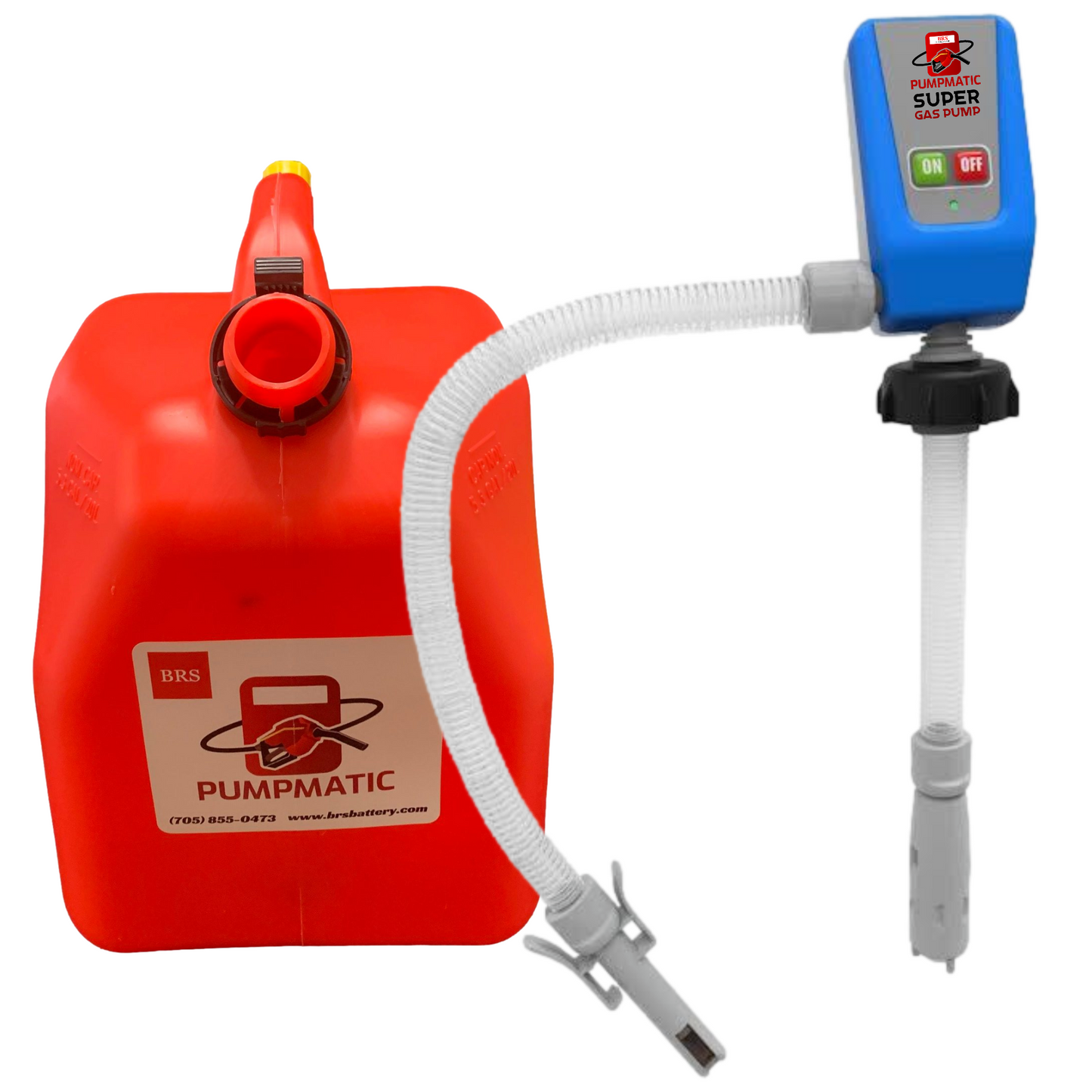 Gas Can PumpMatic Super Gas Pump + Jerry Can Combo Kit - Transfer Gas, Diesel, Kerosene, etc. + 3 Power Sources w/ 4.25ft Hose