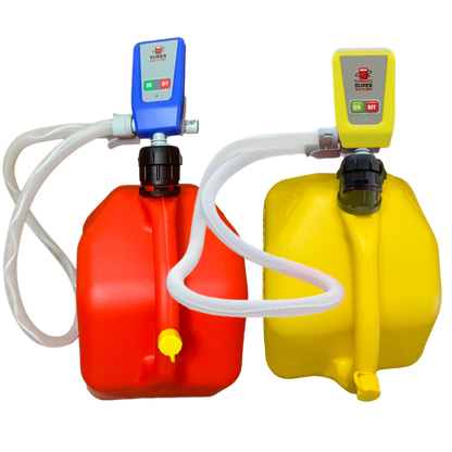 Gas & Diesel Pump Pack - PumpMatic Super Gas Pump Fuel Transfer Pump for Gas, Diesel, Kerosene + 3 Power Sources w/ 4.25ft Hose Siphon