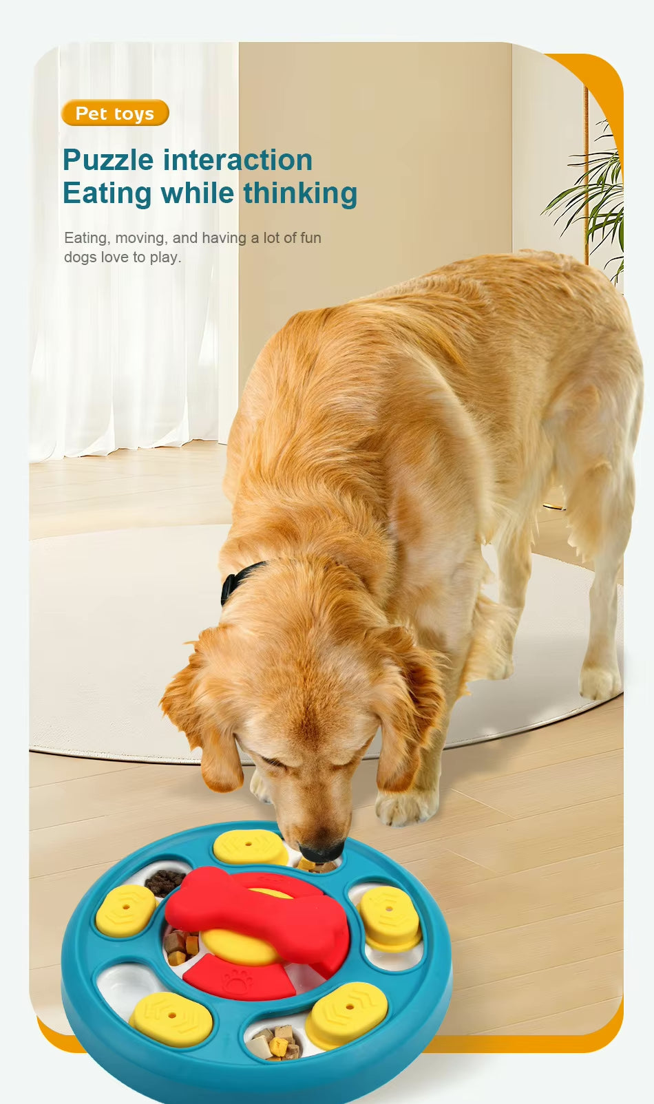 Round Interactive Puzzle Feeder for Dogs