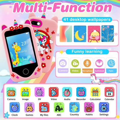 Kids Smart Phone for Girls Boys Kids Cell Phone Toys Dual Camera Music Player 17 Games Toddler Learning Phone Birthday Gifts