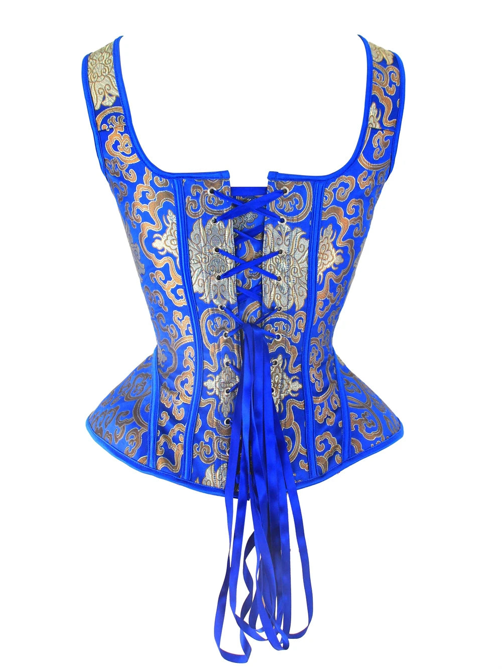 Corset en brocart Vitange avec bretelles, bustier jacquard overbust, corset pour Halloween, cosplay