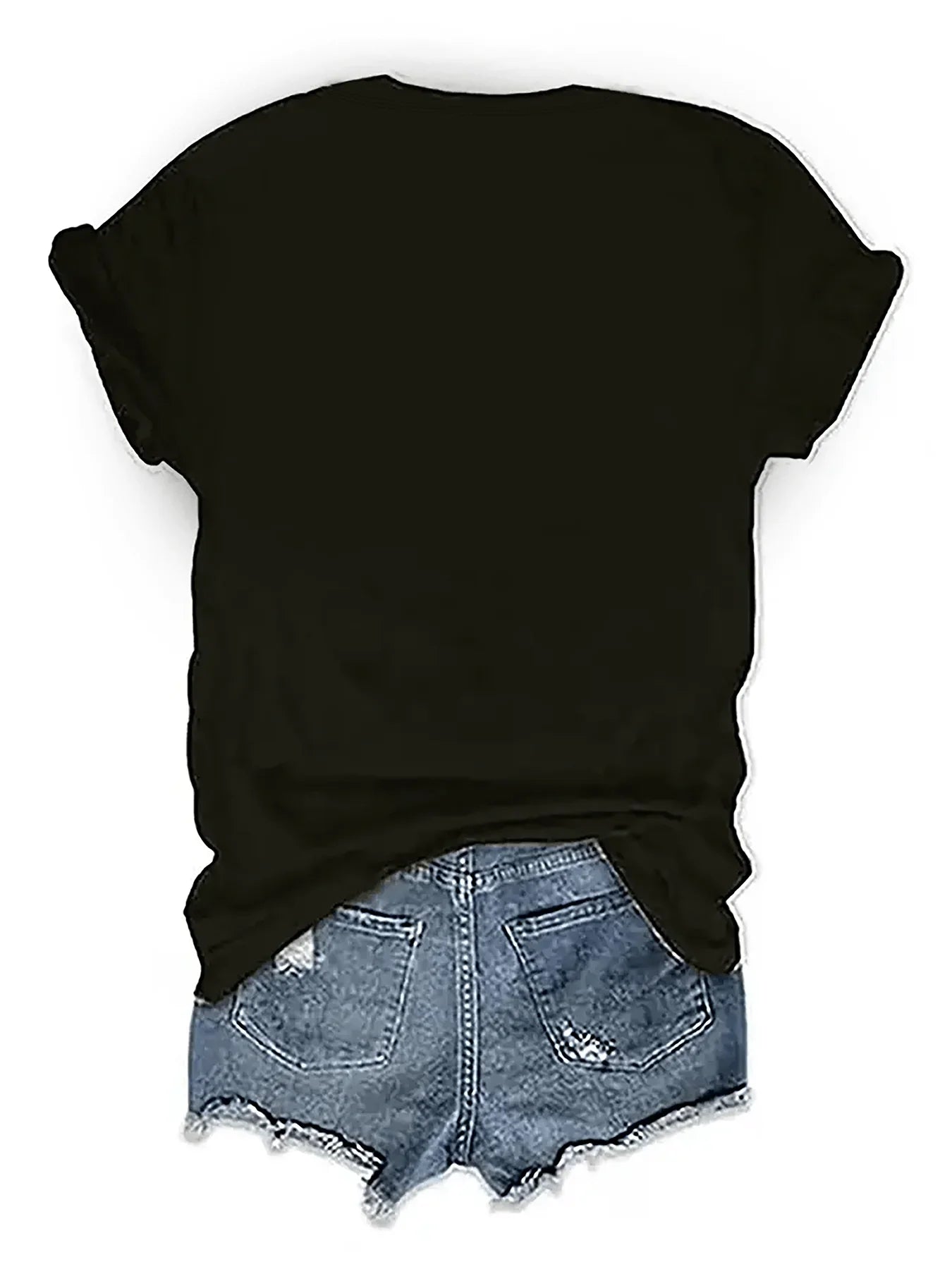 T-shirt imprimé à manches courtes de la série Western Cowboy, tendance et décontracté, polyvalent, longueur standard pour toutes les saisons