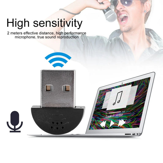 Mini microphone portable USB, microphone vocal de studio, adaptateur audio statique pour ordinateur PC