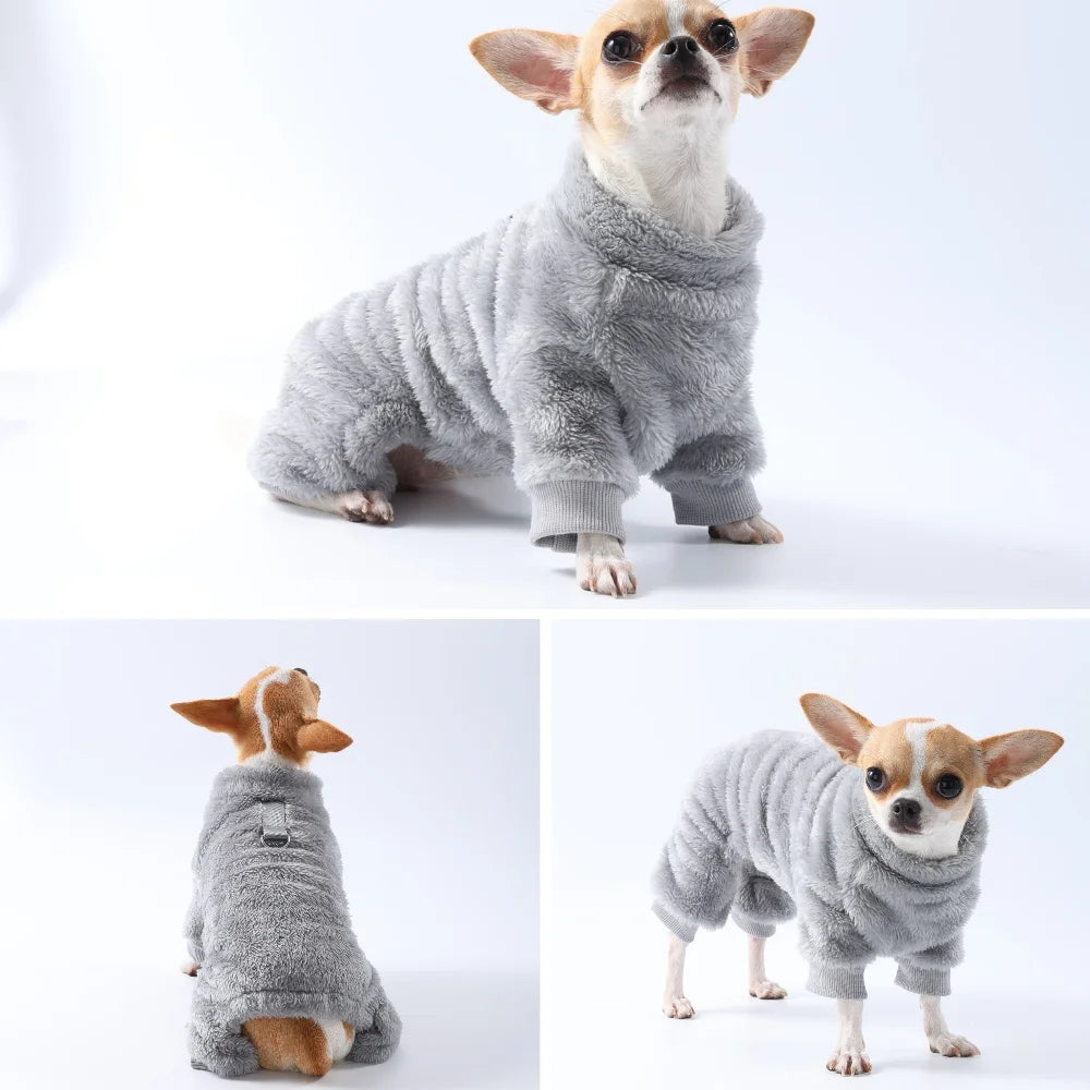 Vêtements en polaire doux pour chien, combinaison chaude pour l'automne et l'hiver, pour petit chien, pull pour chiot, manteau, salopette pour chihuahua