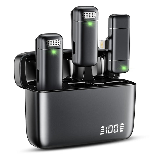 Mini Wireless Lavalier Lapel Microphone for iPhone iPad Tiktok, YouTube, Podcast, Vlog, Video Recording, Live Streaming