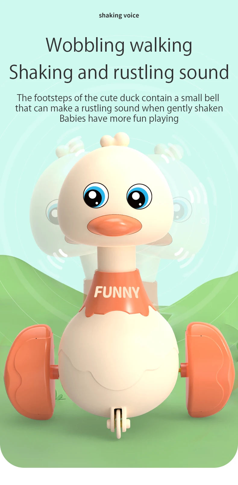 Baby Toy Swing Duck Toy Cartoon Press Vehicles Glide Animal Inertia Pull Back Cars Early Education Toys for Toddlers Boys Girls