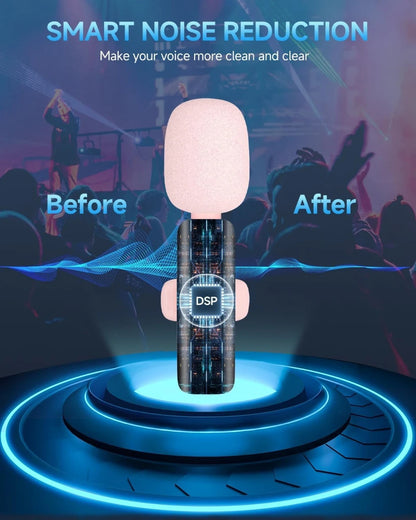 Pink Wireless Lavalier Lapel Microphone for iPhone iPad Vlogging Video Recording Mic for Live Interview Podcast Mic for Girl