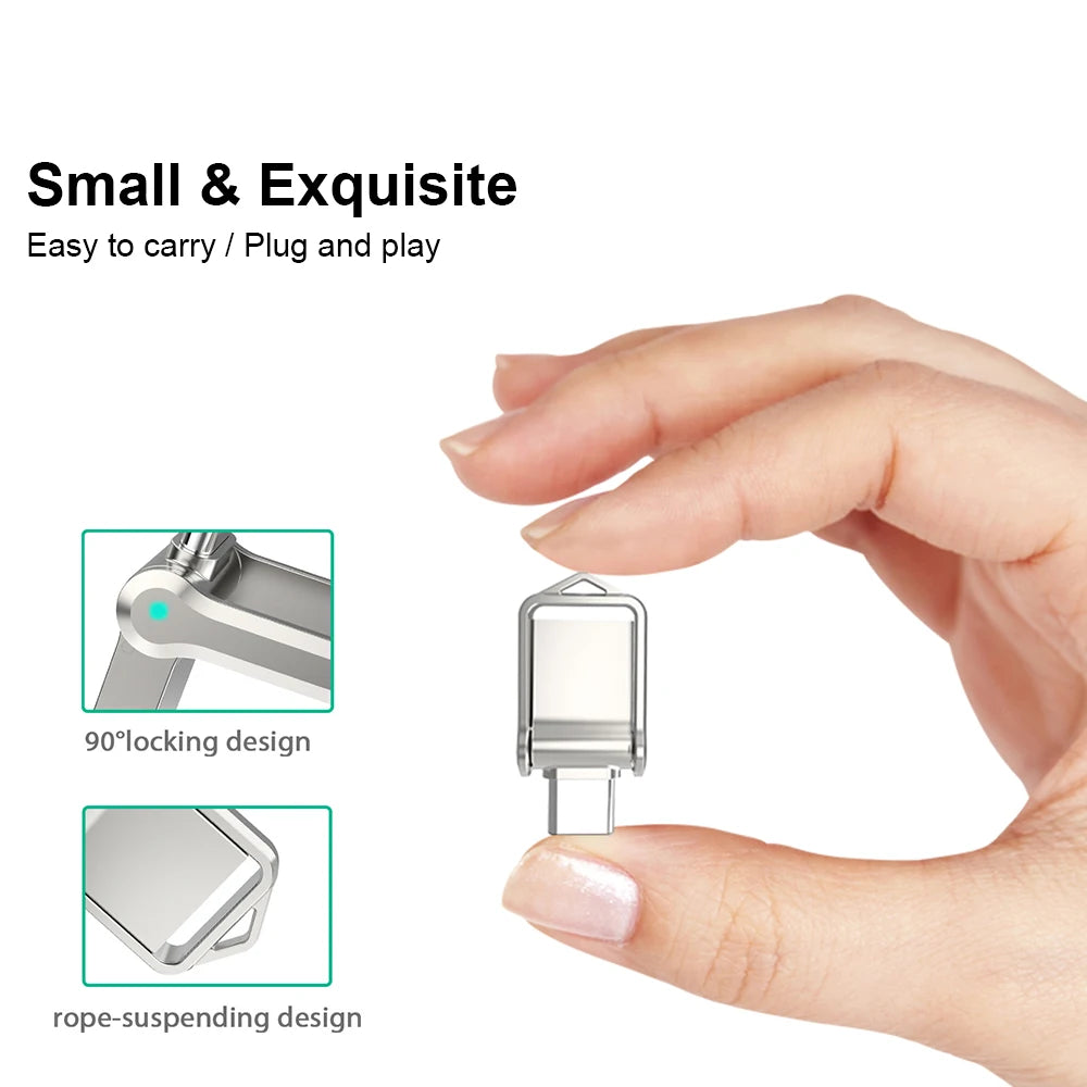 Type C USB2.0 Flash Drives Mini Metal Pen Ultra Dual Memory Stick 16GB 32GB 64GB 128GB Thumb Creative Business Gifts