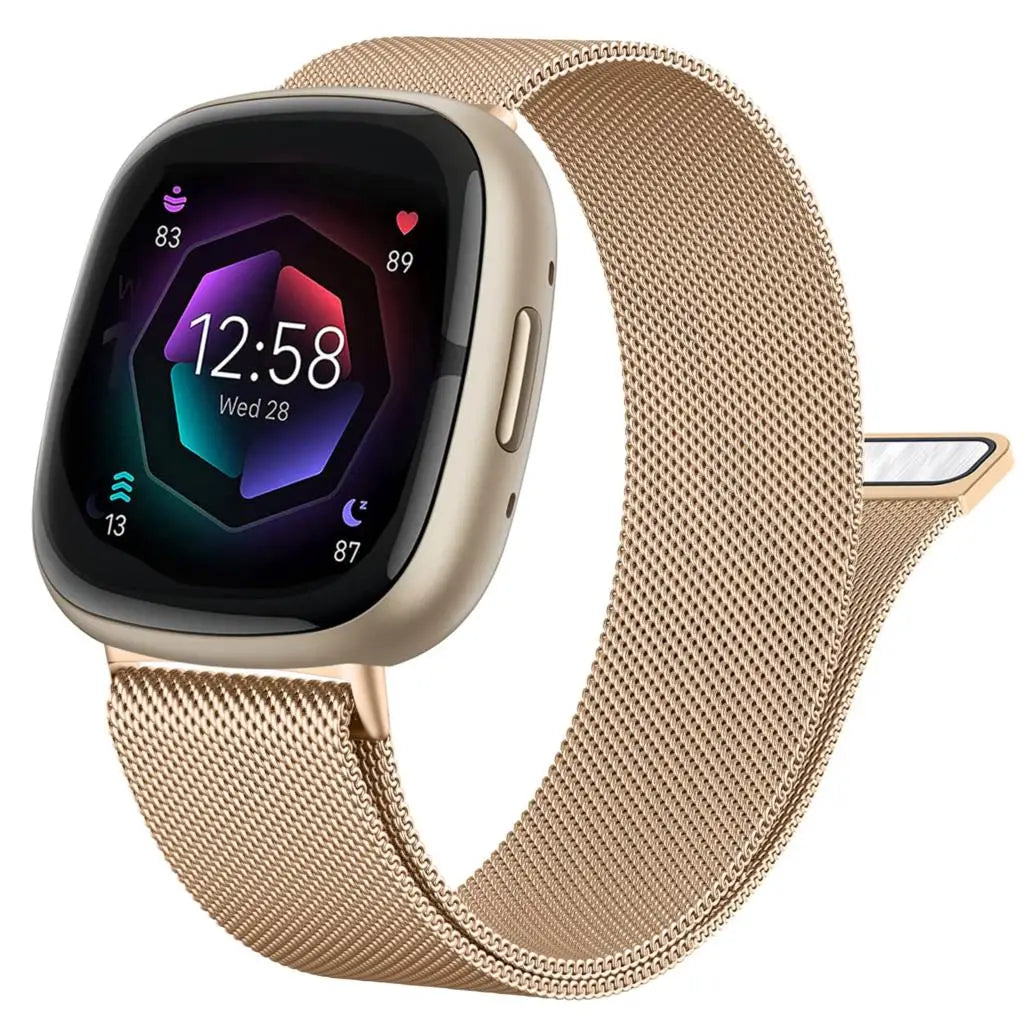 Milanese Loop strap for Fitbit versa 4 3 Band Sense/Lite Magnetic watchband correa Stainless Steel metal Bracelet Fitbit versa 2
