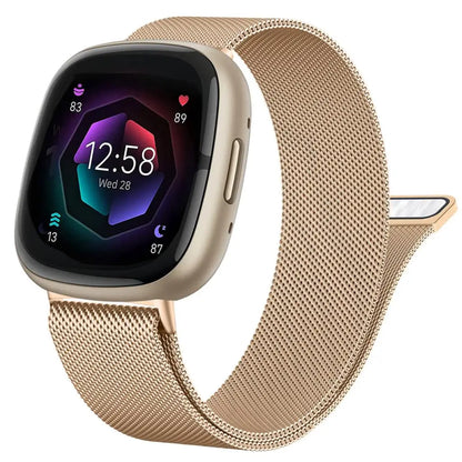 Milanese Loop strap for Fitbit versa 4 3 Band Sense/Lite Magnetic watchband correa Stainless Steel metal Bracelet Fitbit versa 2