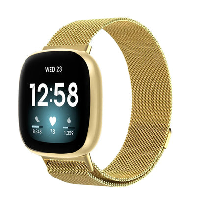 Metal Milanese Loop Strap For Fitbit Versa 4/Versa 3 Smartwatch Official Bracelet Wristband For Fitbit Sense 2-1 Magnetic Correa