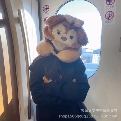Cartoon plush Stitch Ling Nabelle U-shaped pillow with hooded neck pillow travel car plane office nap artifact girl gifts