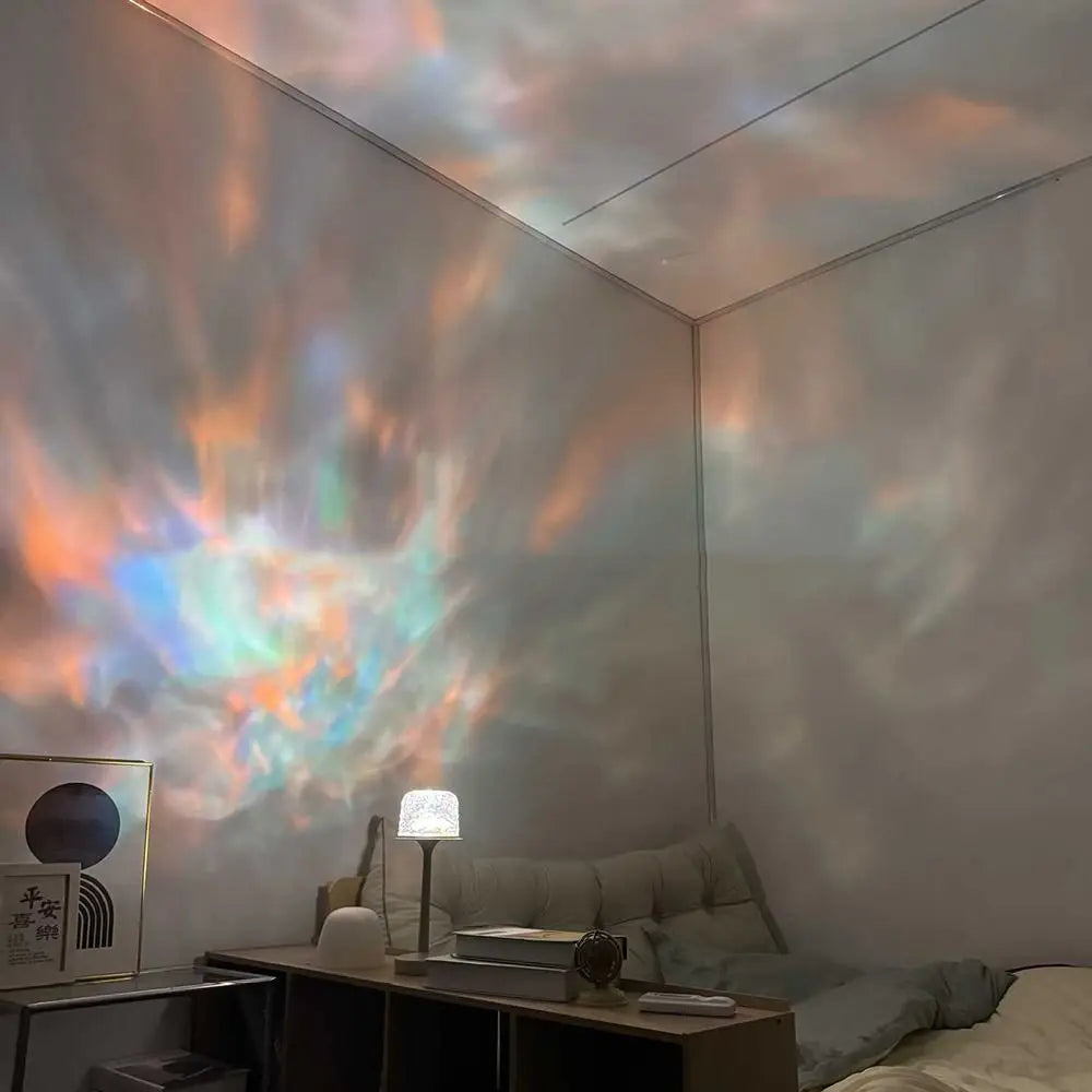 High Footed LED Atmosphere Desk Lamp Water Ripple Touch/Remote Control Projection Night Light Non-slip Bottom Romantic