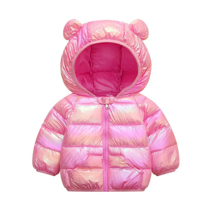 1-6T Winter Baby Girls Boy Clothes Coats Down Cotton Cartoon Hooded Children's Jackets Casual Snowsuit Overalls Toddler Costume