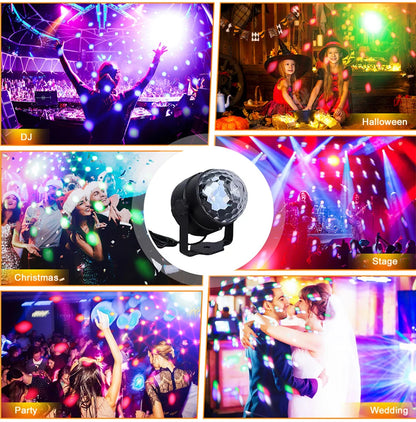 RGB LED Stage Disco Light Rotating DJ Ball Strobe Remote Sound Control Dj lights Karaoke Wedding Party Bar Club Laser Show Lamp