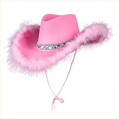 Women Funny Cowboy Accessory Performance Costume Party Cowboy Hat Sequin Cowgirl Hats Cowgirl Hat Bachelorette Party Hat