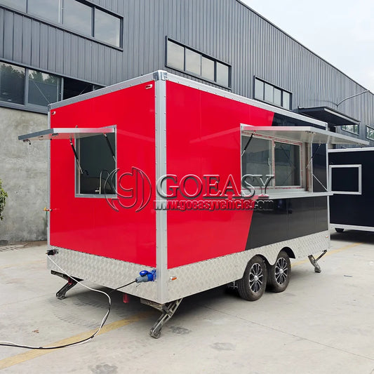 Modern Mobile Food Truck Pink Concession Trailer Ice Cream Cart Stainless Kitchen Hot Dog Pizza Van Juice Snack Bar