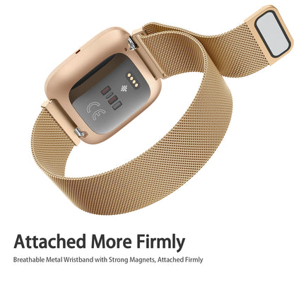 Metal Magnetic Loop Strap For Fitbit Versa 1/Versa 2/versa 3/Versa 4 Band Bracelet Wristband For Fitbit Versa Lite/Sense 2 Belt