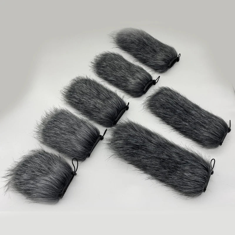 Microphone Windscreen Cover Furry Windscreen Wind Cover Windproof Microphone Sleeve 9-24cm for Interview Microphone