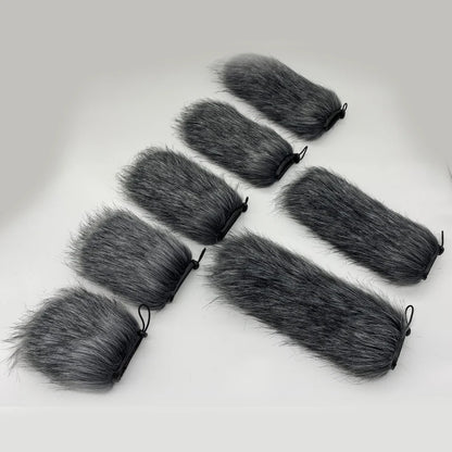 Microphone Windscreen Cover Furry Windscreen Wind Cover Windproof Microphone Sleeve 9-24cm for Interview Microphone