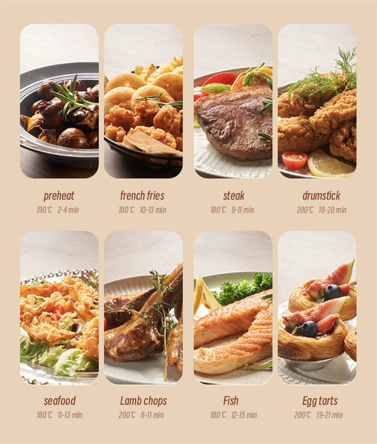 Air Fryer Visual Oil-free Electric Fryer Multi-functional Automatic Household 360°Baking LED Touchscreen Oil Air Fri