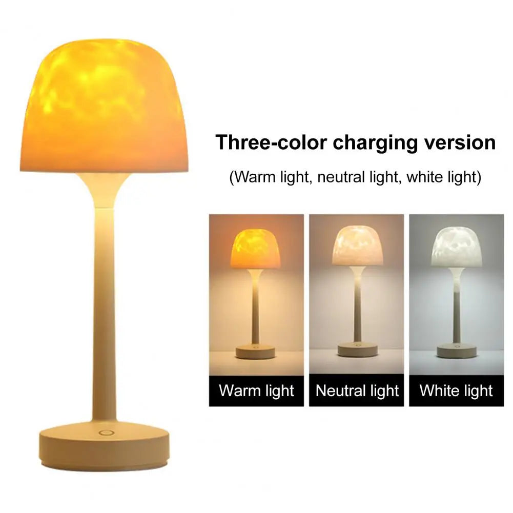 LED Night Light with Remote Control Dimmable Rechargeable LED Lamp 16 Colors Water Ripple Ambient Night Light Bedside Lamp