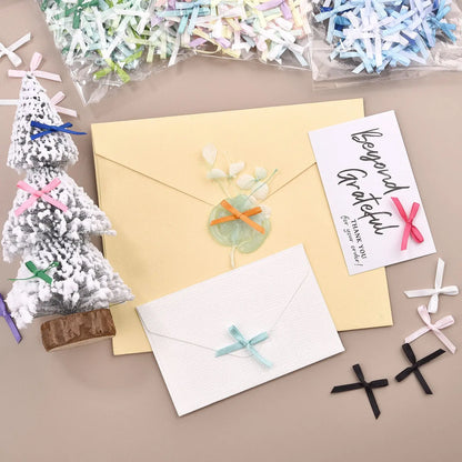 100pcs Mini Ribbon Bow Flower Satin Bows Ties DIY Crafts Embellishment Crafts Accessory Christmas Decoration Supplies