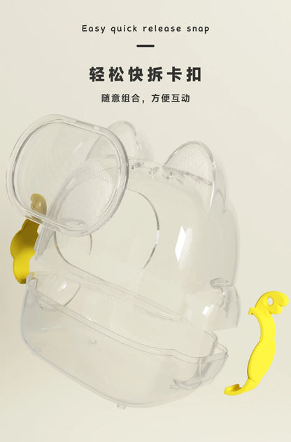 Labubu Doll Mini Sofa with Storage Bag Kawaii 17cm V1 V2 Labubu Transparent Crossbody Bag Cute Plush Doll Accessories Toy Gifts