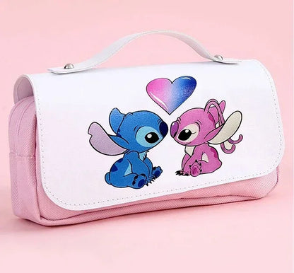 Anime Stitch Fully Printed Flap Pen Bag Stationery Box Pencil Case Primary and Secondary School Student School Bag Cartoon