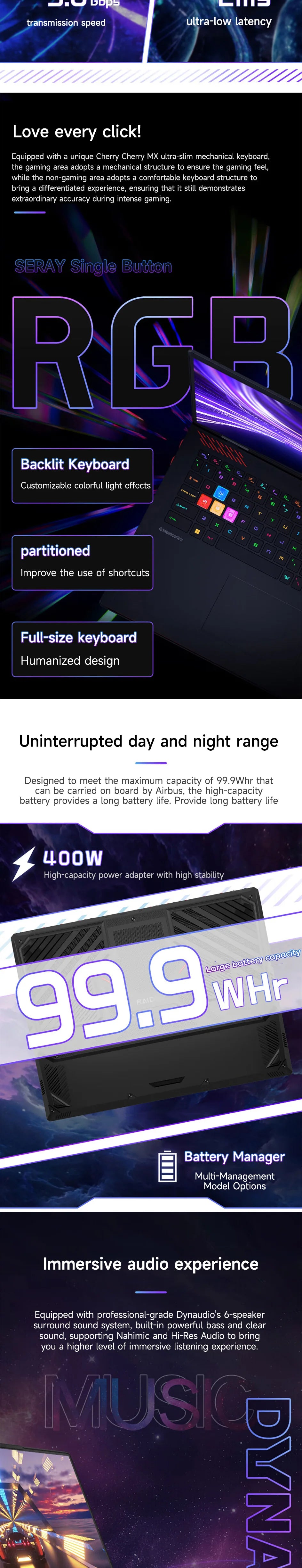 2025 MSI Raider A18 HX Gaming Laptop 18 Inch Mini LED 4K 120Hz UHD+ Screen Netbook AMD R9-9955HX3D 64GB 2TB RTX5080 Notebook PC