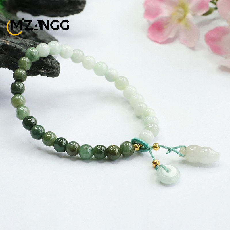Bracelet en jadéite authentique, dégradé bicolore, boucle de paix, cordon en jade, délicat, tendance, bijoux avancés, cadeaux pour filles