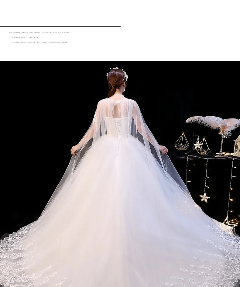 Robe de mariée personnalisée à lacets, broderie, traîne, princesse, vintage, grande taille, robes de bal