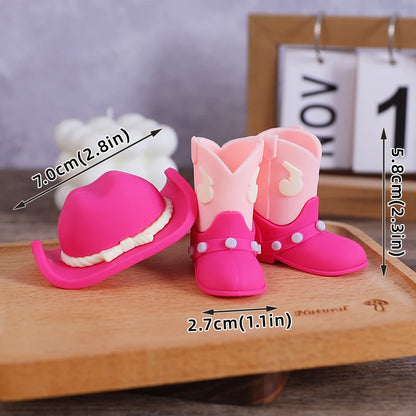 Cowboy Cake Topper Cowboy Hat and Boot Balls Cake Decorations Western Cowboy Birthday Baby Shower Party Decorations (Brown)