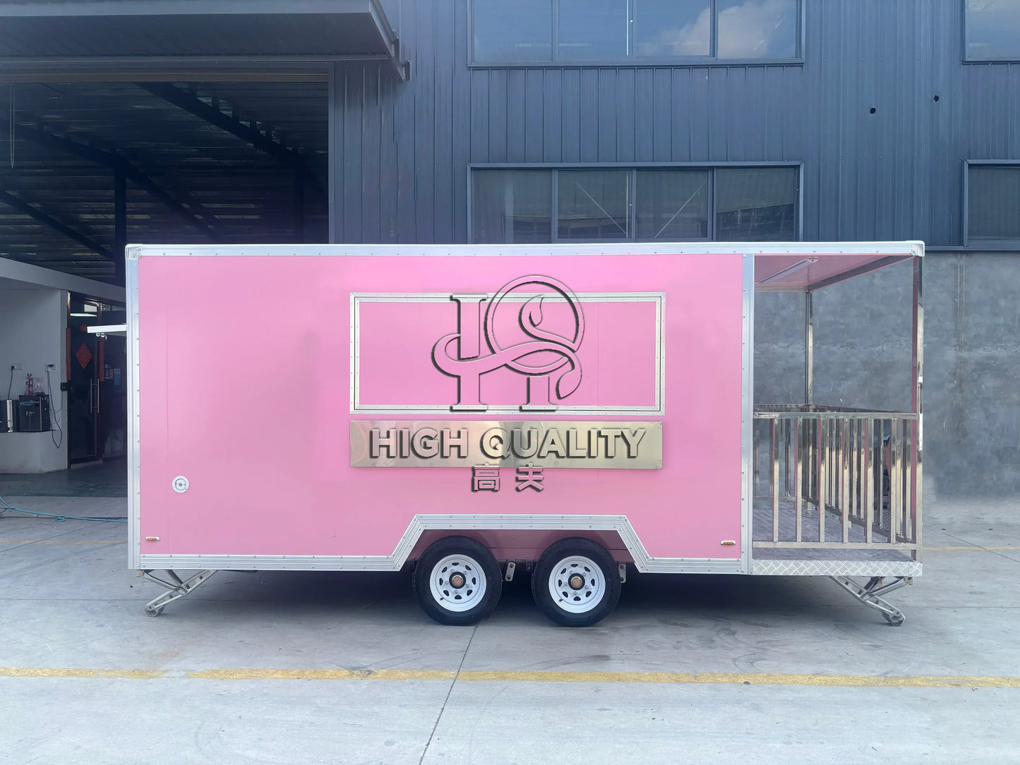 Pink Trailer for Sale New Food Truck Mobile Fast Food Cart Outdoor Kitchen Ice Cream Pizza Trailer Usa Standard