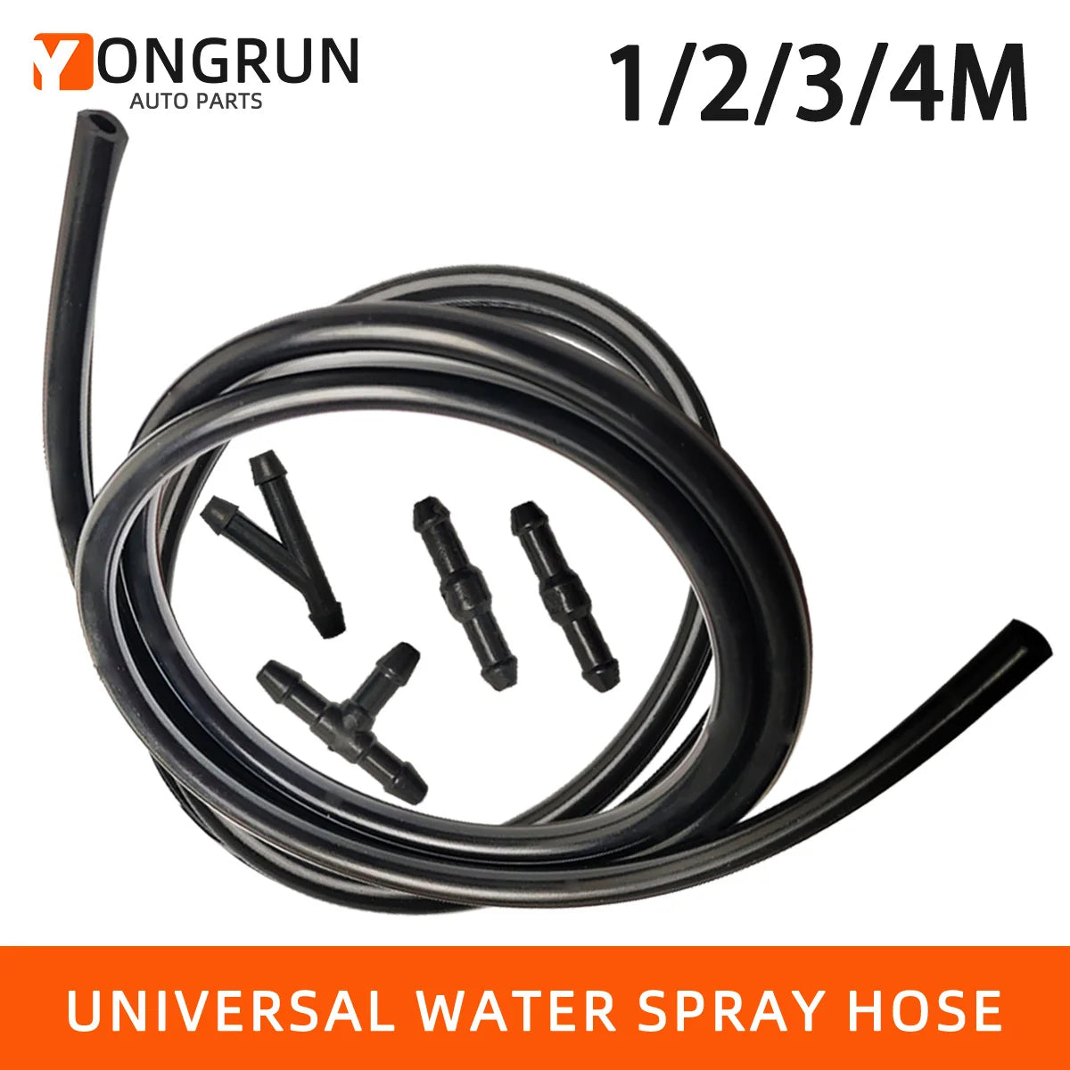 1/2/3/4M Washer Nozzle Hose Windshield Wiper With Connector Kit T Y Straight Pipe Windshield Spray Hose Fluid Pipe