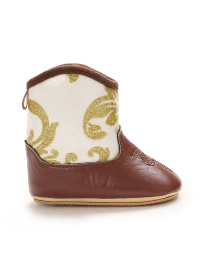 "Baby Cowboy Boots 0-18M - Autumn Western Style | Embroidered Mid-Calf Design | Fashion First Walkers"