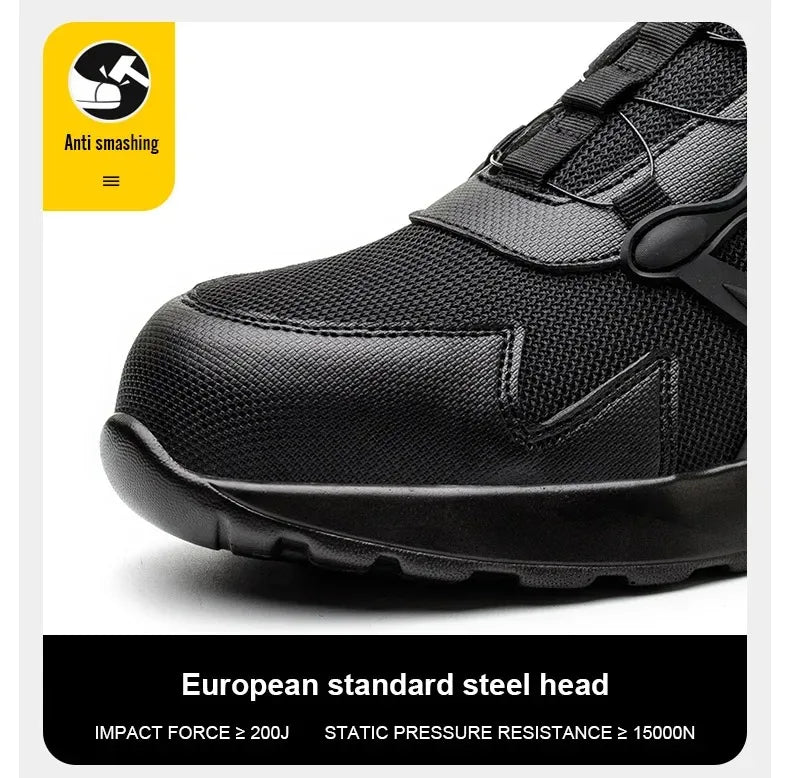 YIZHONCO Autumn Safety Shoes BOA Men Sneakers Steel Toe Cap Shoe Work Shoes Puncture-Proof Work Safety Shoes Boots
