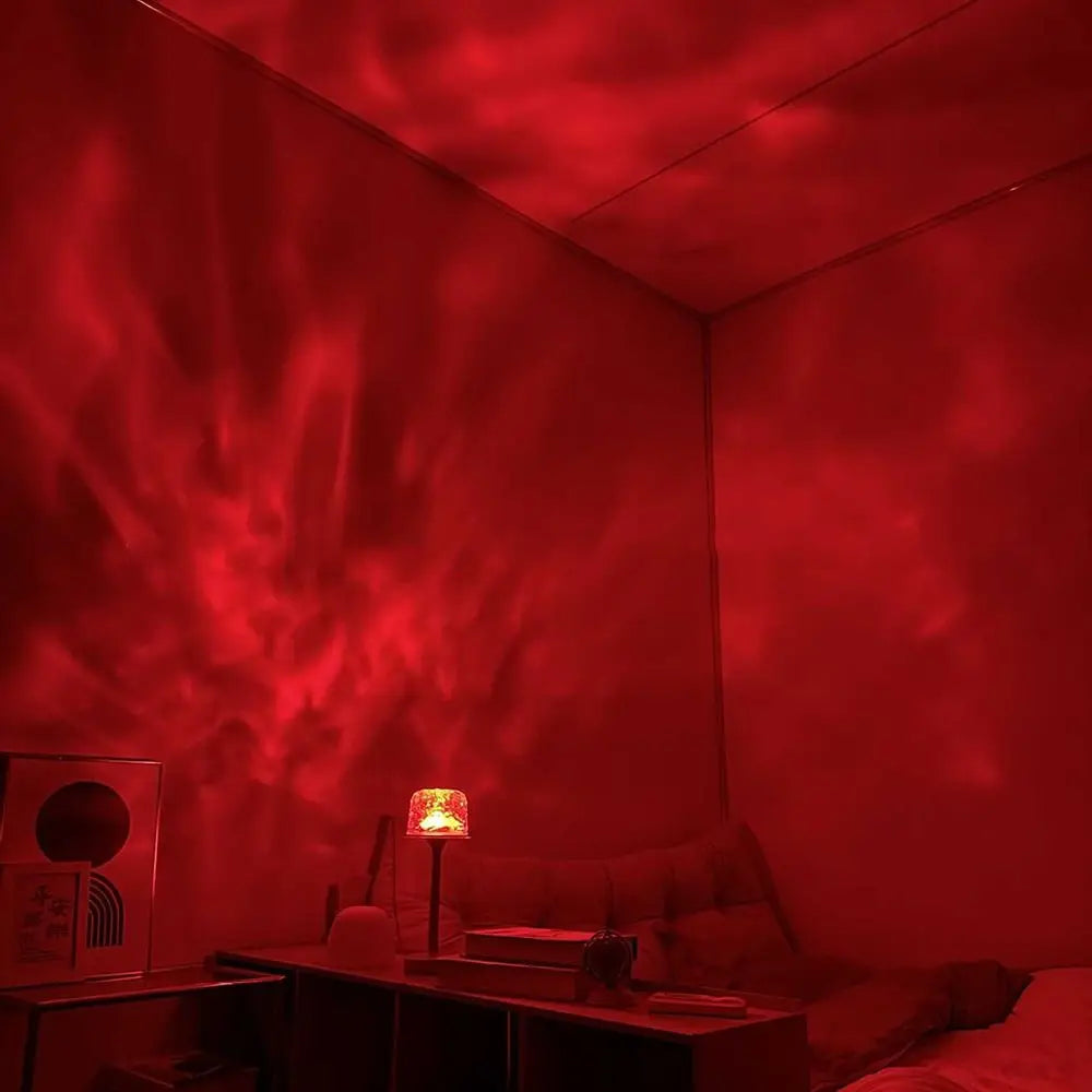 High Footed LED Atmosphere Desk Lamp Water Ripple Touch/Remote Control Projection Night Light Non-slip Bottom Romantic