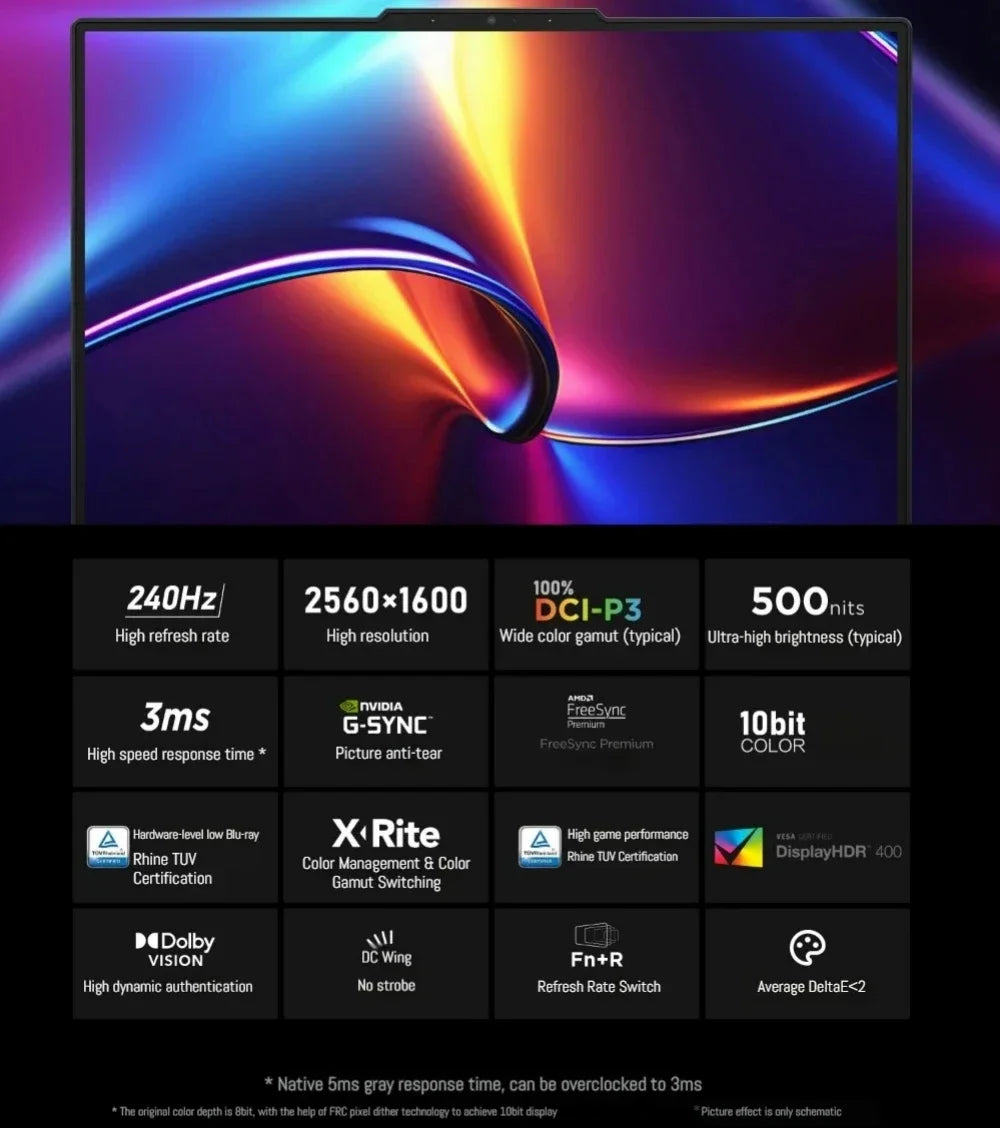 Original Lenovo LEGION R7000P 2025 R9 8945 HX R9 8940 HX RTX 5070 5060 8G 16inch 2.5K 240Hz Gaming Laptop