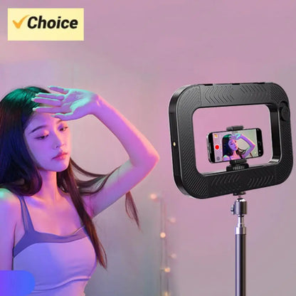 LED Phone Light Light Cell Phone Handheld Stabilizer W/ Ring Light for Camera Smartphone YouTube