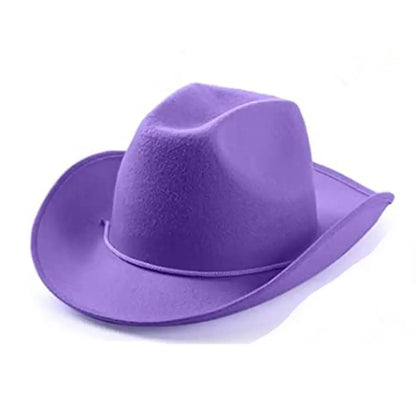 Chapeau de cowboy pour femmes et hommes, accessoire de cowboy, chapeau de princesse en feutre, chapeau de fête d'enterrement de vie de jeune fille, costume de fête, cosplay, chapeau de cowgirl, performance