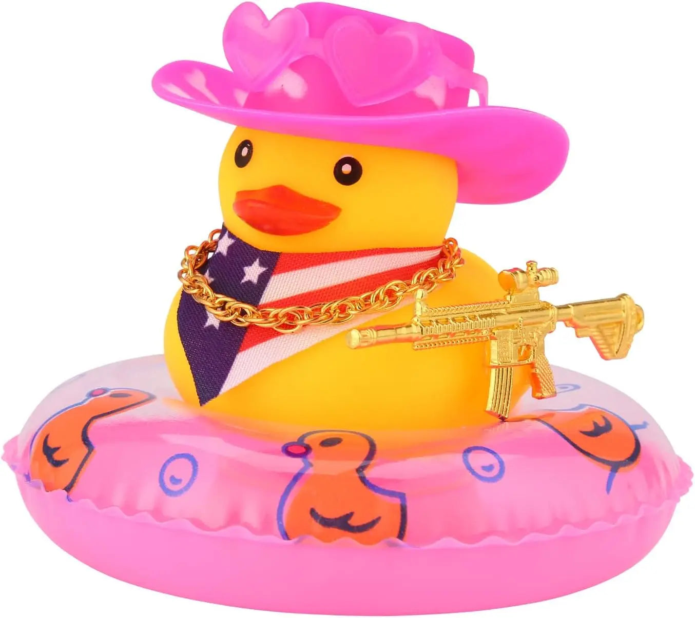 Cowboy Hat Rubber Ducks Toys Office Car Decoration Cute Summer Duck Duckling for Birthday Party Supplies Gifts for Friends Kids