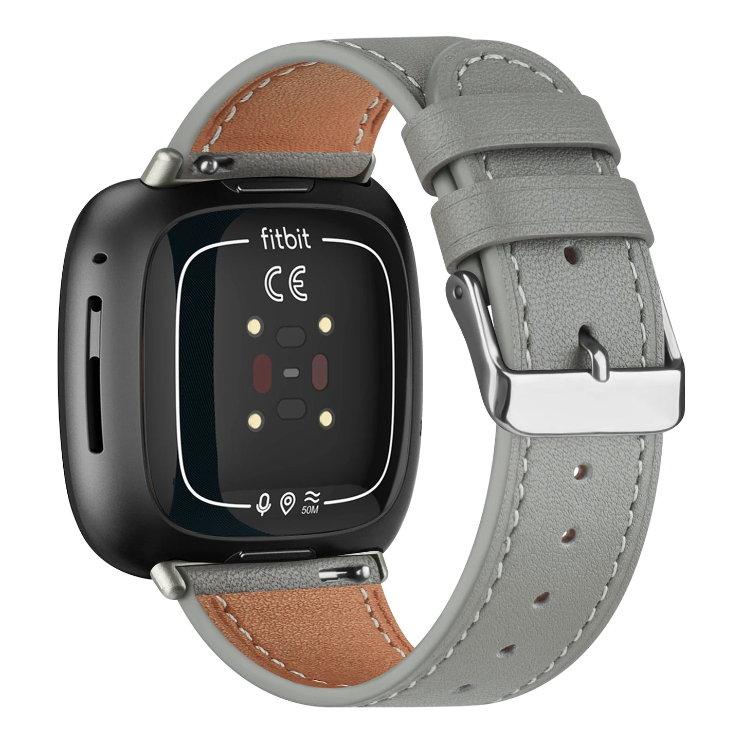 Genuine Leather Band For Fitbit Versa 3/Versa 4 Strap Bracelet For Fitbit Sense/Sense 2 Watch Band Adjustable Wristband